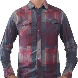 Social Collision Rockabilly Long Sleeve Snap Shirt sz L